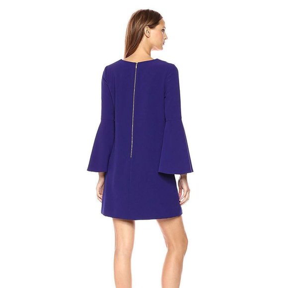 Tahari by Arthur Levine Bell Sleeve Shift V Neck - Picture 3 of 9